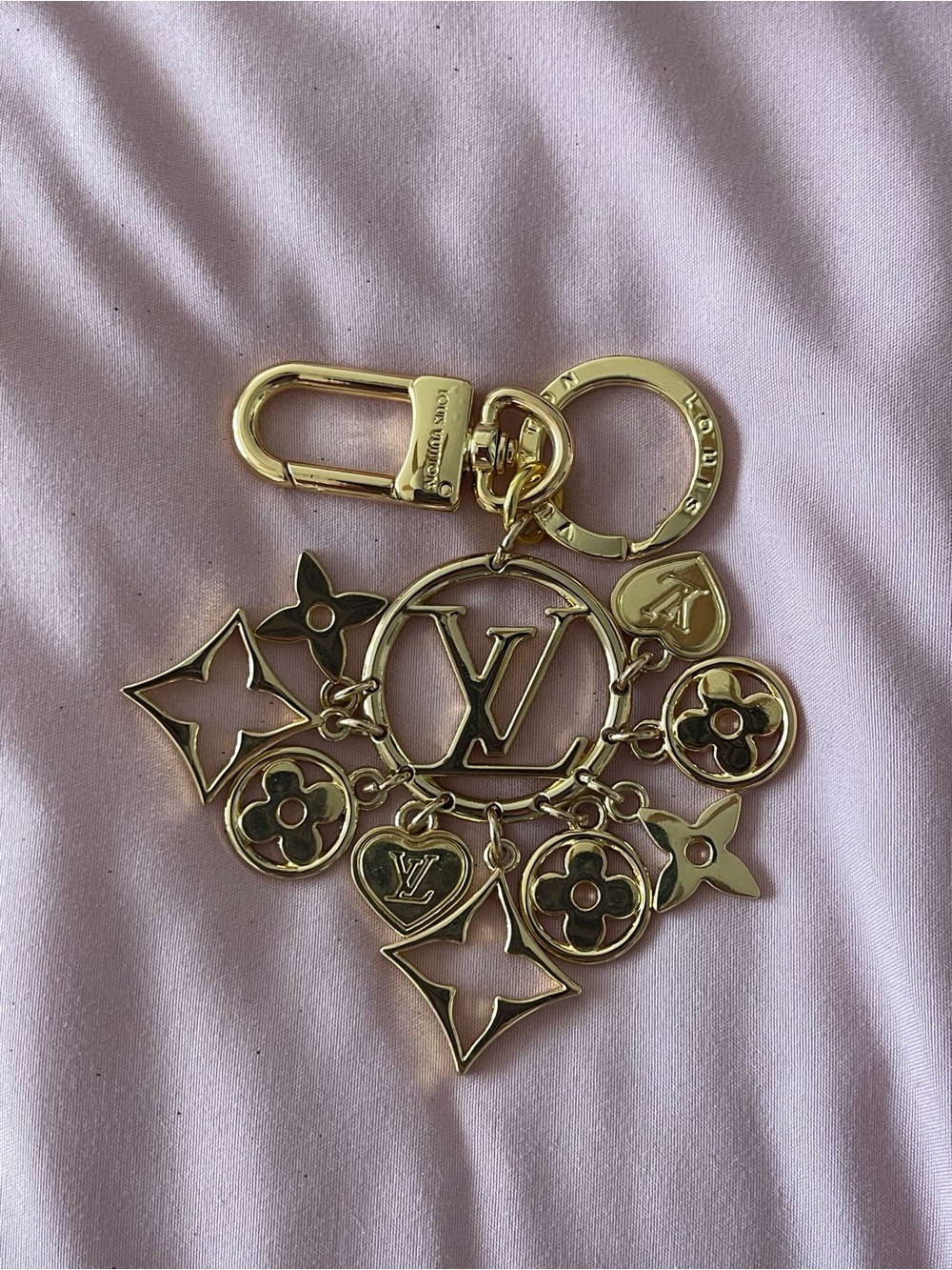 Louis Vuitton Gold Monogram Charm Key & Card Holder Accent